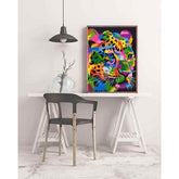 Paint by numbers young lion in rainbow colors animal art